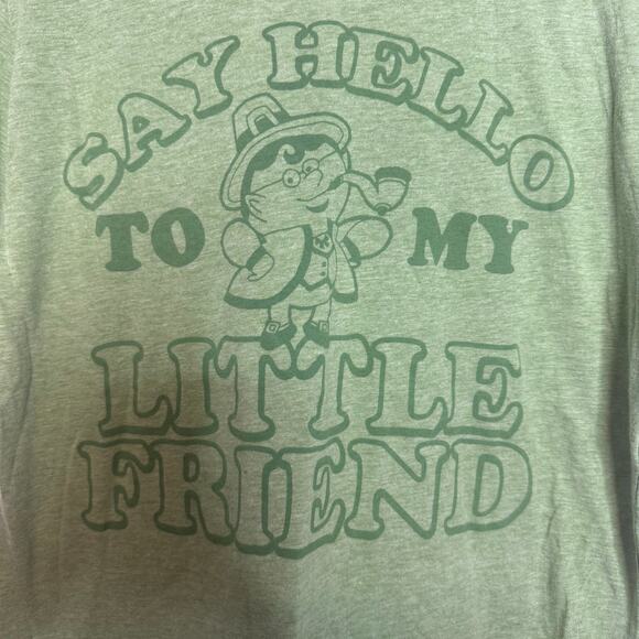 St. Paddy's Irish Green Say Hello to My Little Friend Leprechaun Tee Gaziani M - Picture 3 of 7